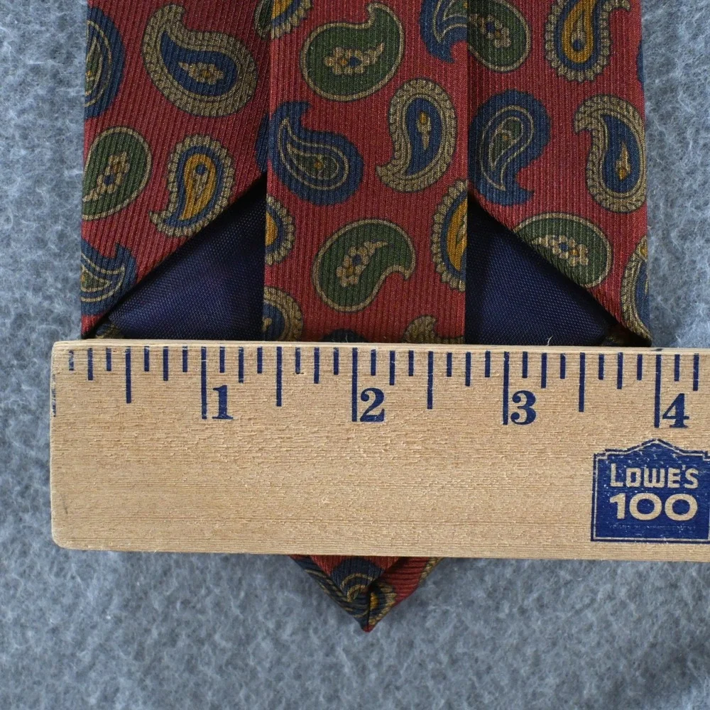 Burberrys‎ of London Mens Vintage Paisley Silk Necktie OS Red Multi
